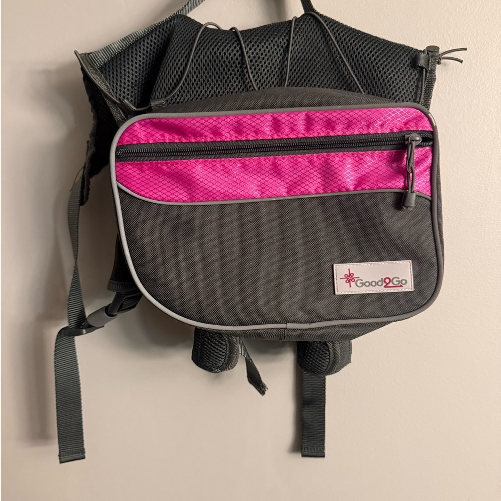 Good2Go Dog Backpack Harness – Size Large (Pink/Grey)